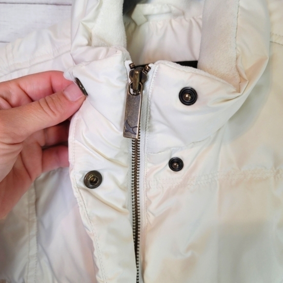 EDDIE BAUER IVORY QUILTED GOOSE DOWN VEST, sz SMALL - Picture 8 of 15